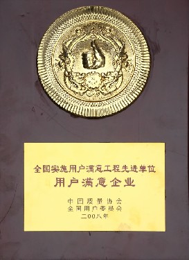 全國實（shí）施用（yòng）戶滿意工程先進單位 用戶滿意企業